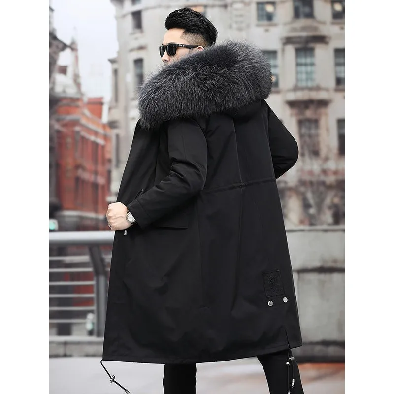 

New Style Parker Coat Fur Coat Fox Outwear Long Style Men's Fur 2020 Fxfurs Fashion Haining Knee Natural All in One Shearling