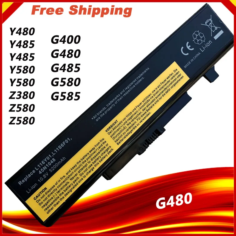 Аккумулятор для ноутбука LENOVO G580 Z380 Z380AM Y480 G480 Y580 G580AM L11N6R01 L11M6Y01 L11S6Y01 L11L6Y01 |