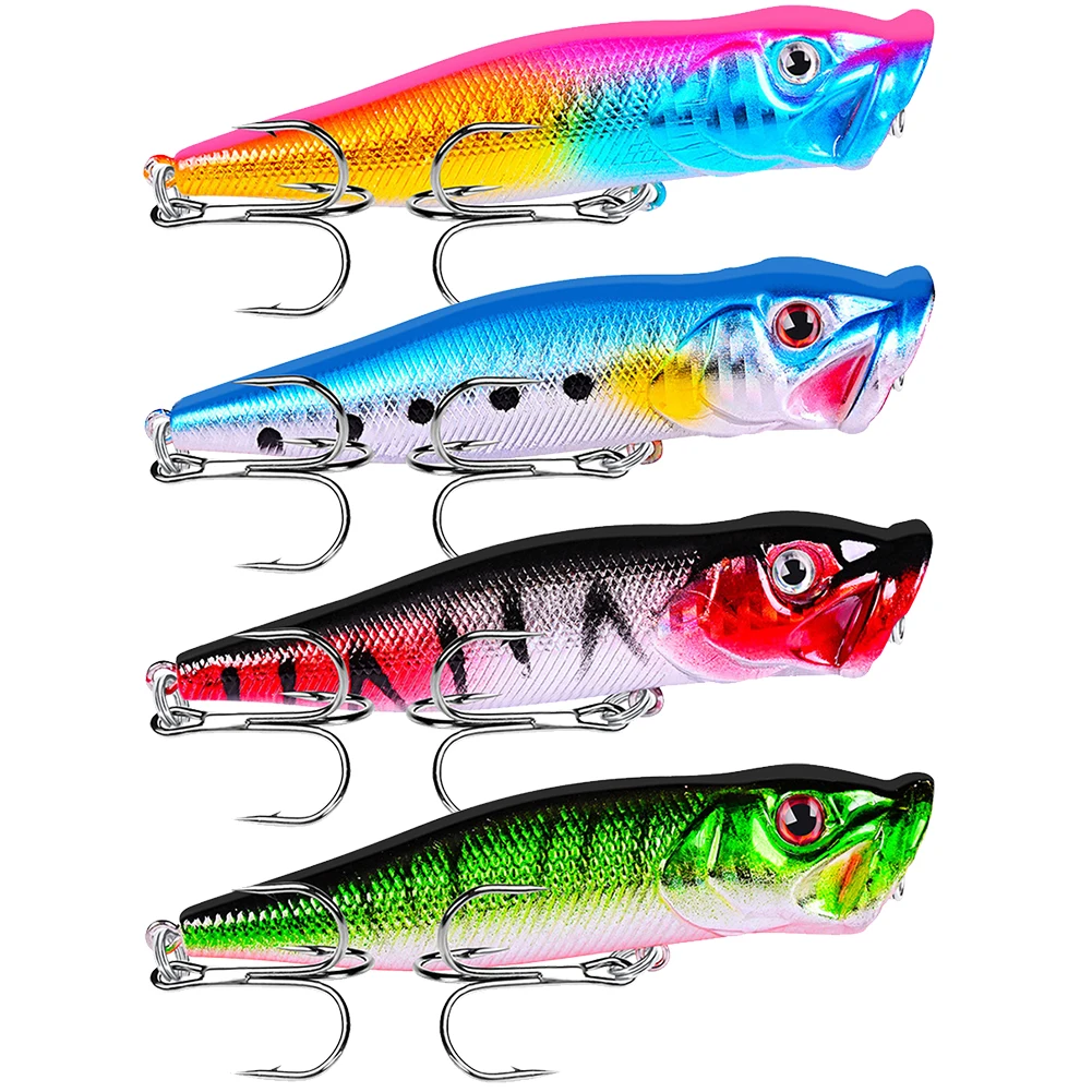 

ABS пластиковые попперы Topwater, искусственный Джеркбейт, кренкбейты, Поппер, рыболовная приманка, 3D глаза, яркий цвет, бионическая плавающая пр...