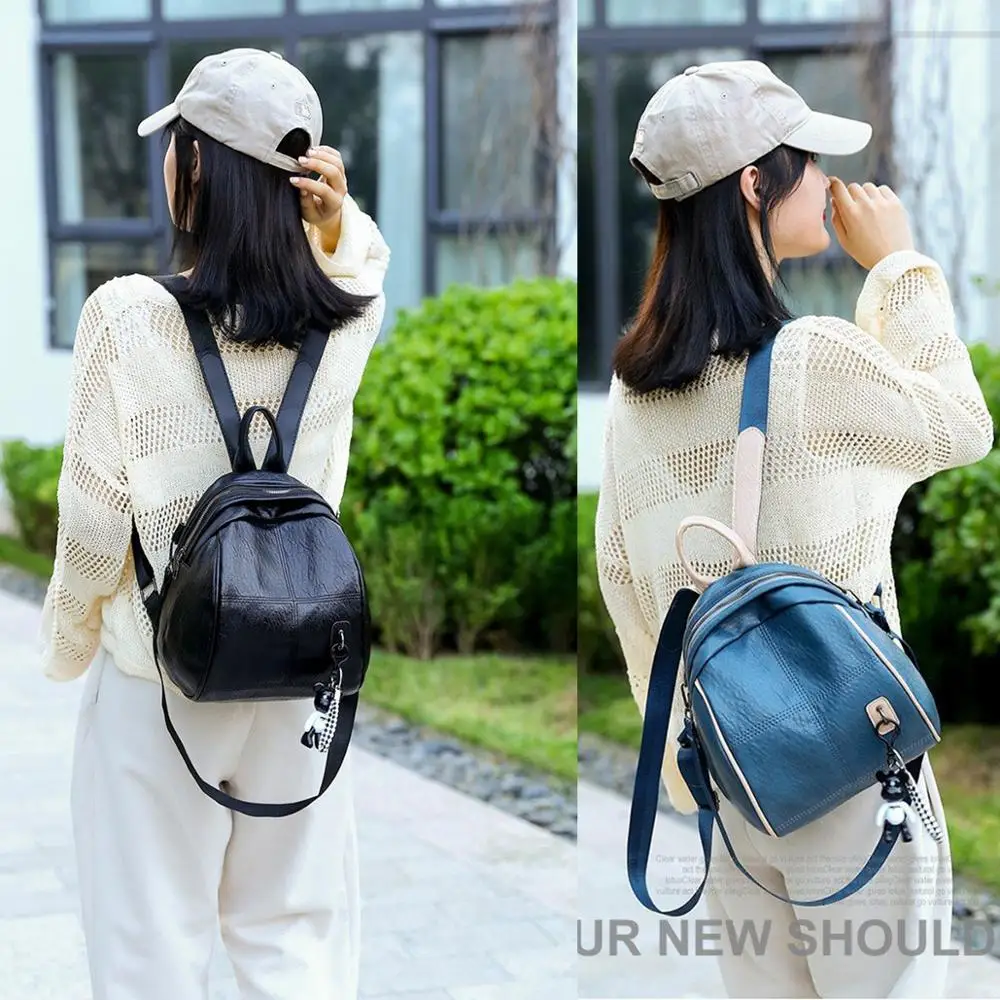 Женский ранец черный Мини Роскошный рюкзак из искусственной кожи Mochila Feminina Большой Вместительный рюкзак для девочек полукруглый спортивный рюкзак для путешествий