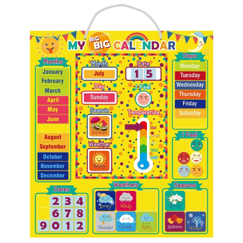 

Weather Calendar Magnetic Board Development Learning Enlightenment Children Toys L4MC