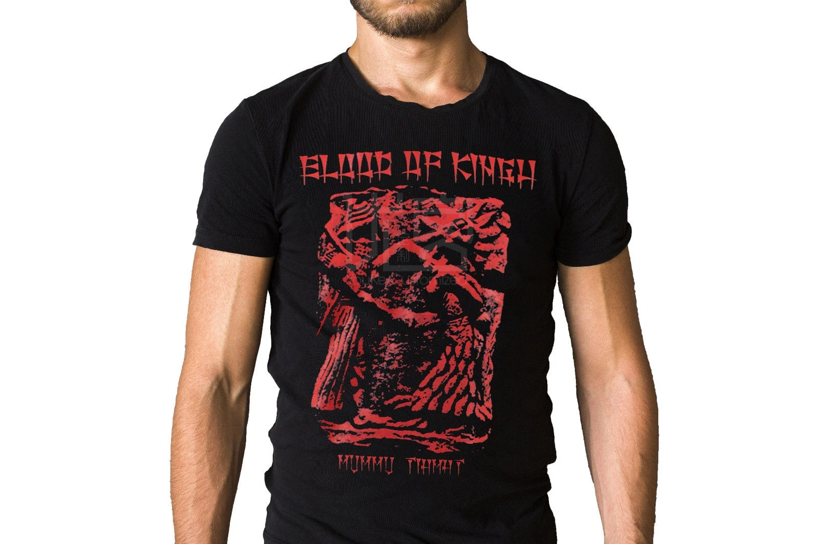 Мужская футболка в стиле хип хоп Blood Of Kingu Band Mummu Tiamat черная Повседневная для