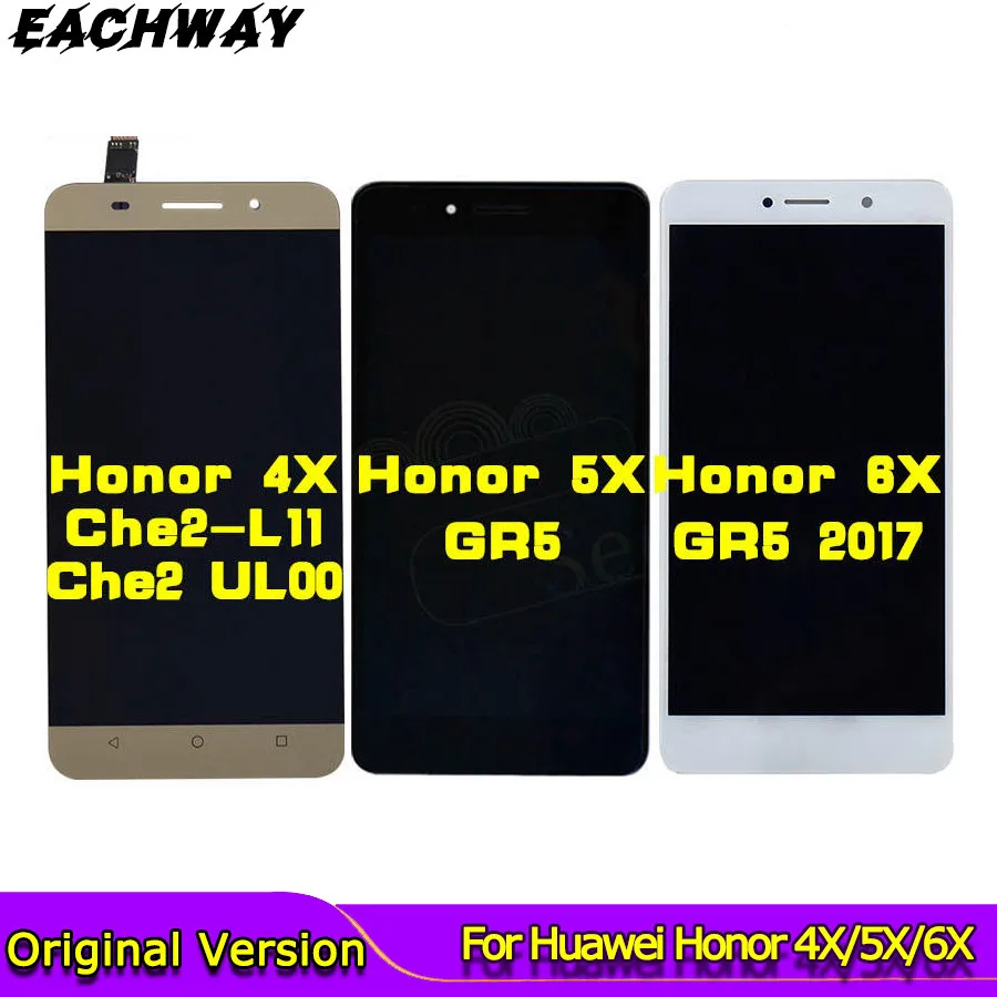 Черный Новый ЖК дисплей для Huawei Honor 6X 5X зеркальный + сенсорный экран дигитайзер