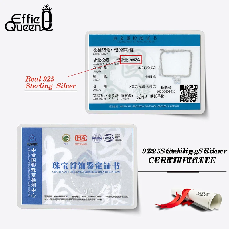 

Effie Queen 100% 925 Silver Women Pandent Necklaces with Cute Puppy Bone Animal Shape Necklace Girl Jewelry Gift EQN15