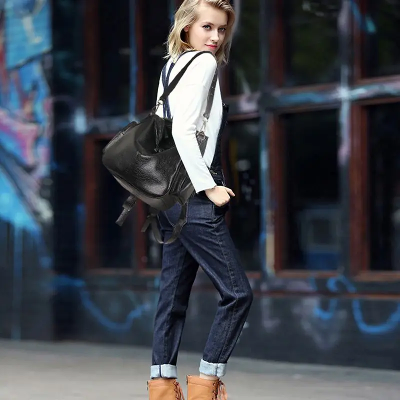 Женский рюкзак кошелек 3 способа из ПУ кожи с заклепками шипами женский сумка на