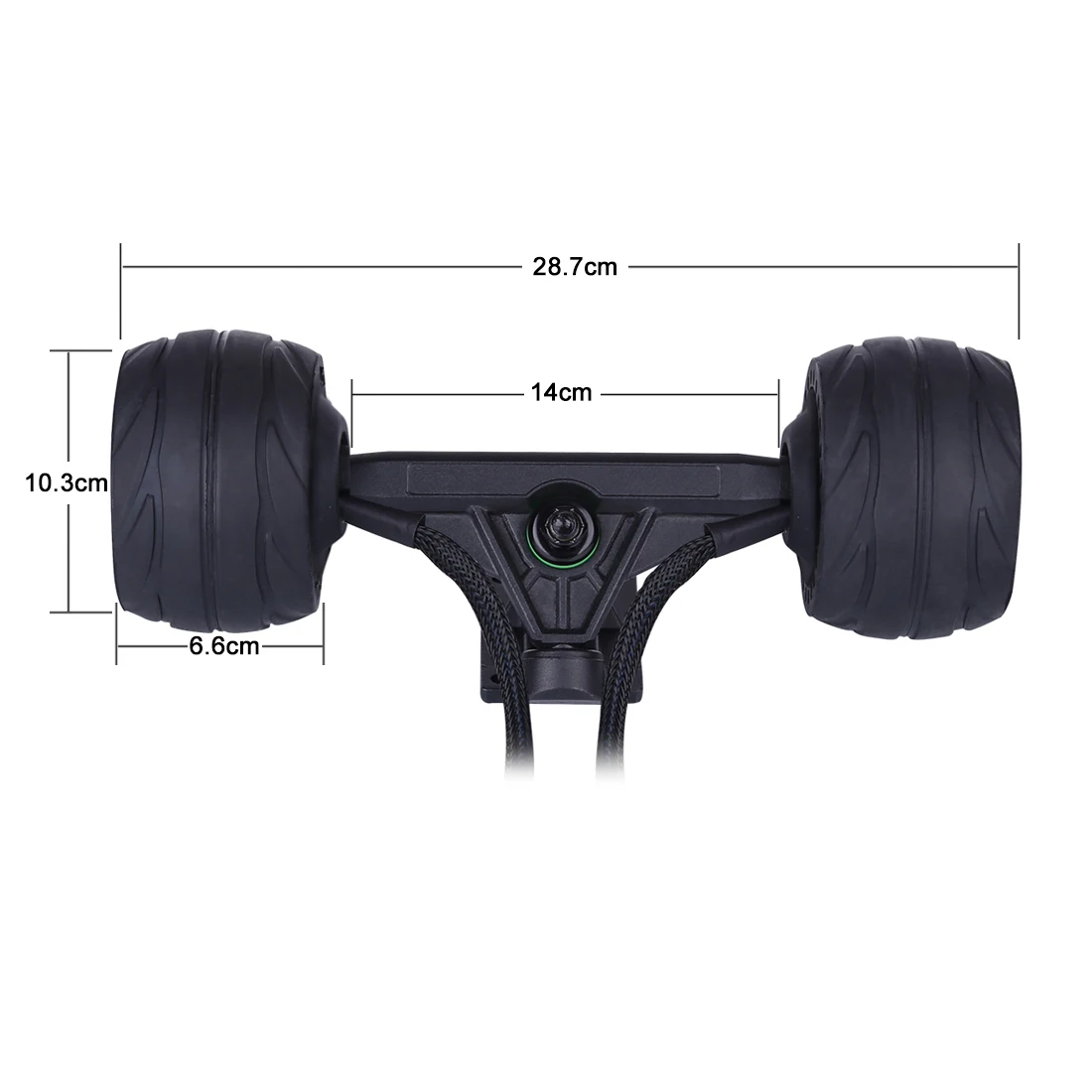 

105 x 66mm Hub Motor with Replaceable All Terrain Rubber Wheel - Black