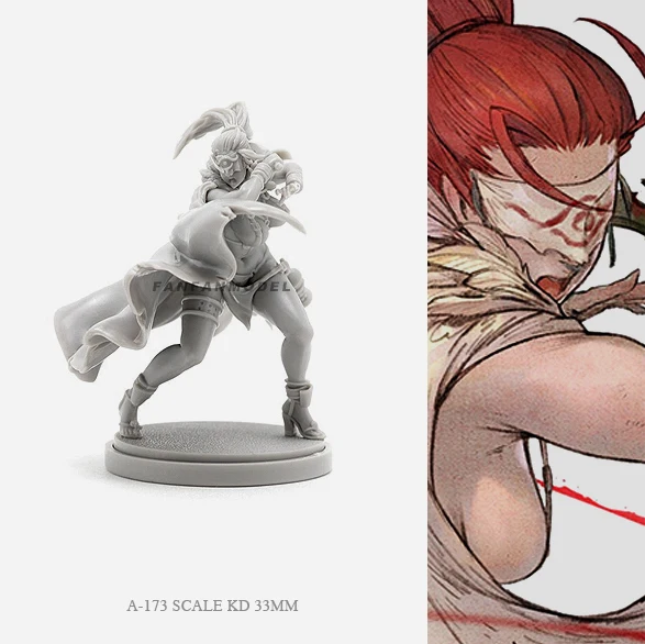 

30MM Resin Figure Kits Ninjutsu Goddess Model Self-assembled A-173