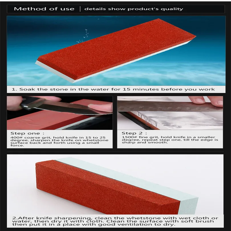 Kitchen Knife Sharpener Two Sides Sharpening Stone Whetstone Polishing Tool Accessories | Дом и сад