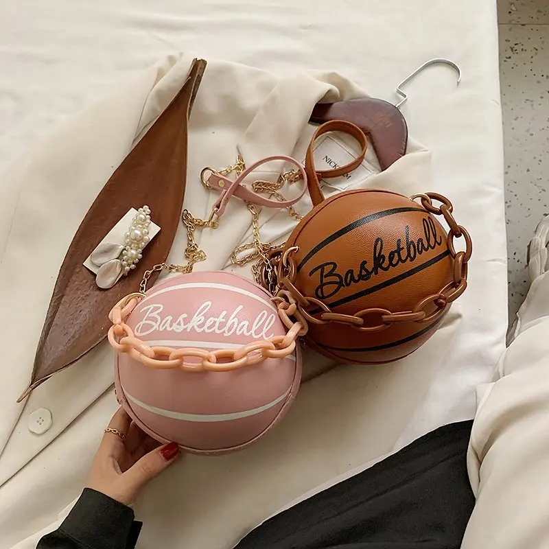 

Luxury Handbag Women Bags Design Cute Basketball Hand Bag Girls Chain Crossbody Bag Women Leather Totes Lady Shoulder Pack