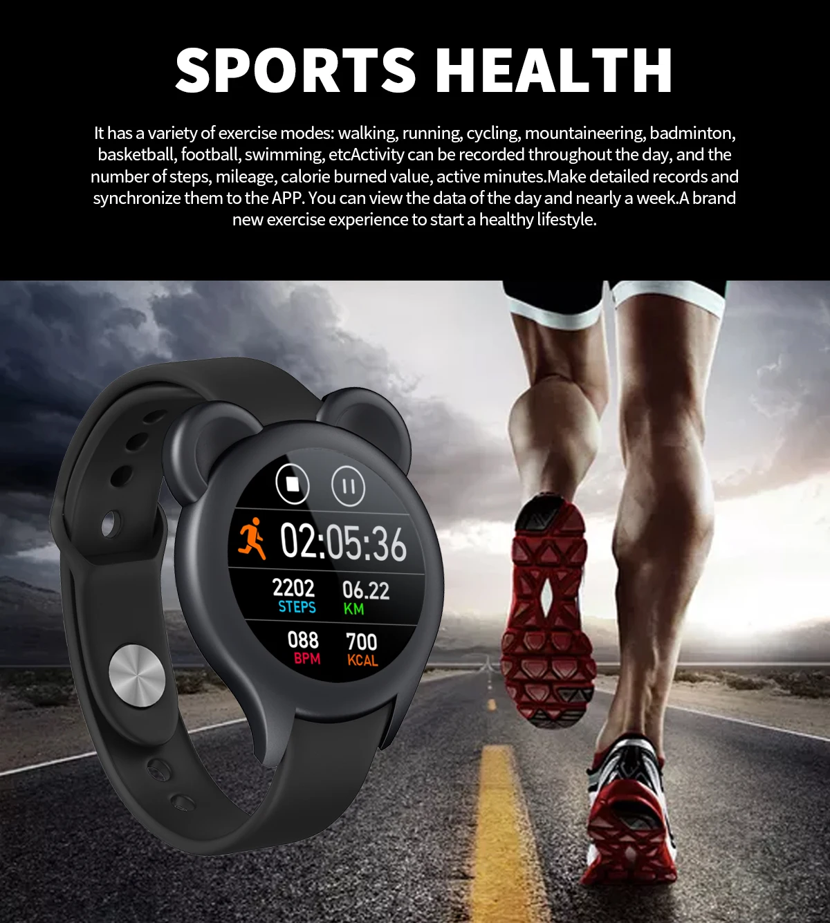 

M99 Mickey smart watch IP67 waterproof 1.28 inch full touch screen Heart rate sport smartwatch reloj intelige best gift2021