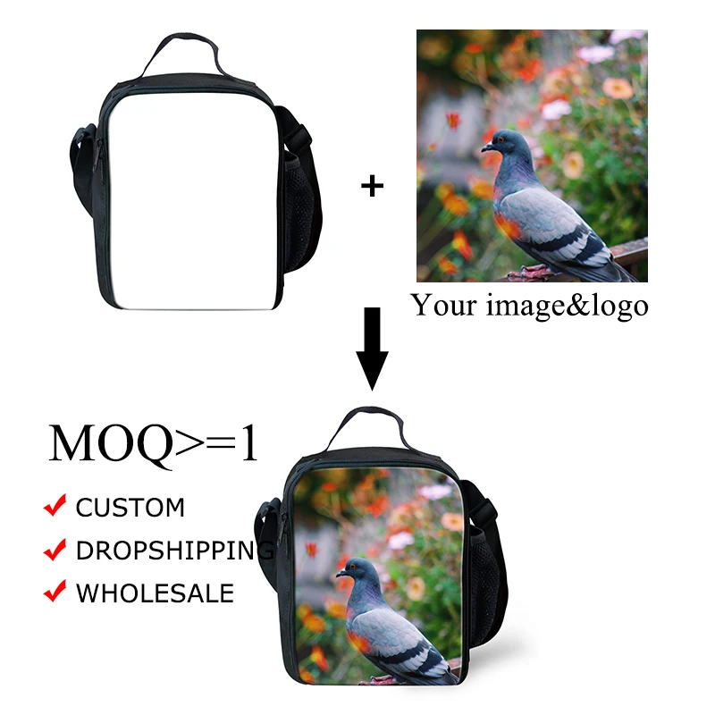 

HYCOOL Lunchbag Women Animal Horse Print Kids Lunch Bag for School Children Bento Box Bags Camping Picnic Food Storage Pouch