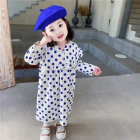 dots girls kids dress spring summer baby tops bottoming children clothes special occasion puff sleeve high quality