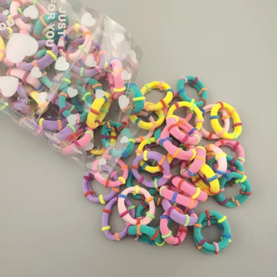 Colorful Node 100 шт./упак. карамельных цветов 3 см нейлоновые волосы полосатые дети резинки для девочек эластичные повязки на голову Детские аксессуары для волос резинка для волос - Цвет: Colorful Node