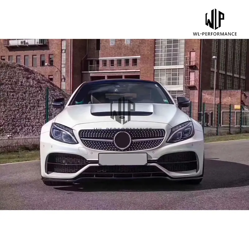 W205 C63 широкий автомобильный комплект кузова из углеродного волокна PP передний бампер задний бампер крыло боковые юбки для Benz W205 C63 AMG 14-18
