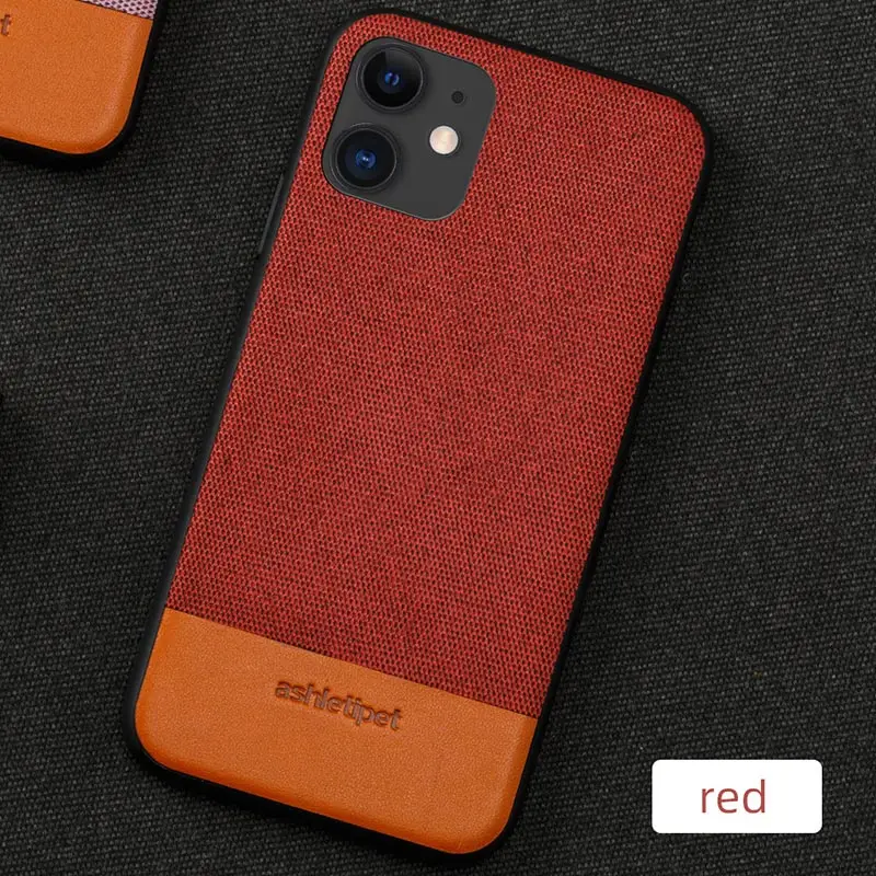 Красный Мужской тканевый в деловом стиле, магнитный чехол для iphone 11 pro max, противоударный автомобильный чехол-держатель, чехол для iphone 11 pro max 6,5, брезентовый чехол - Цвет: Красный