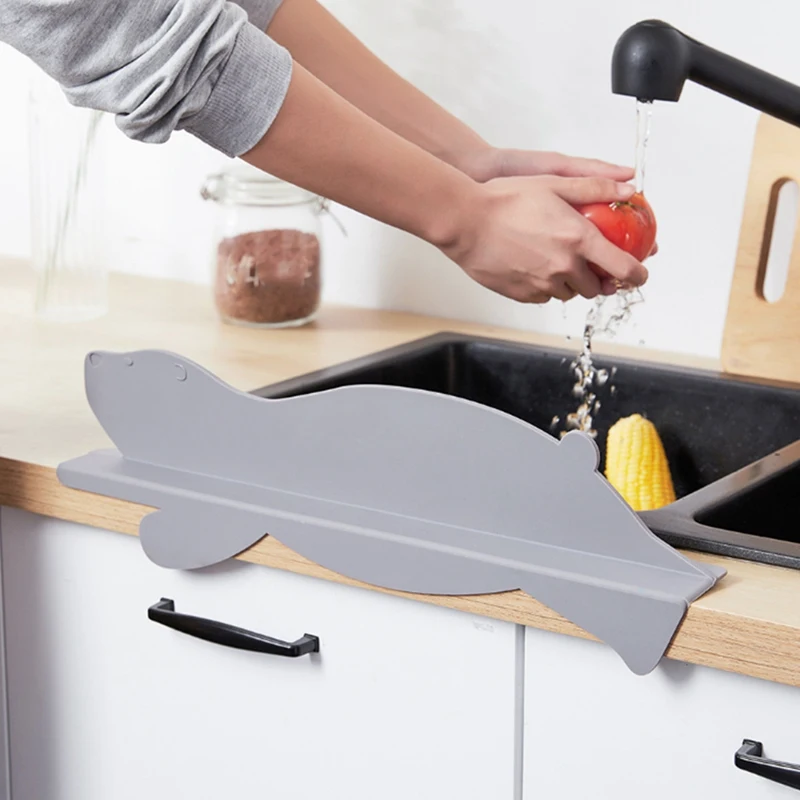 Deflector de agua de silicona para fregadero de cocina, forma bonita, protector de salpicaduras de agua, tablero impermeable-3