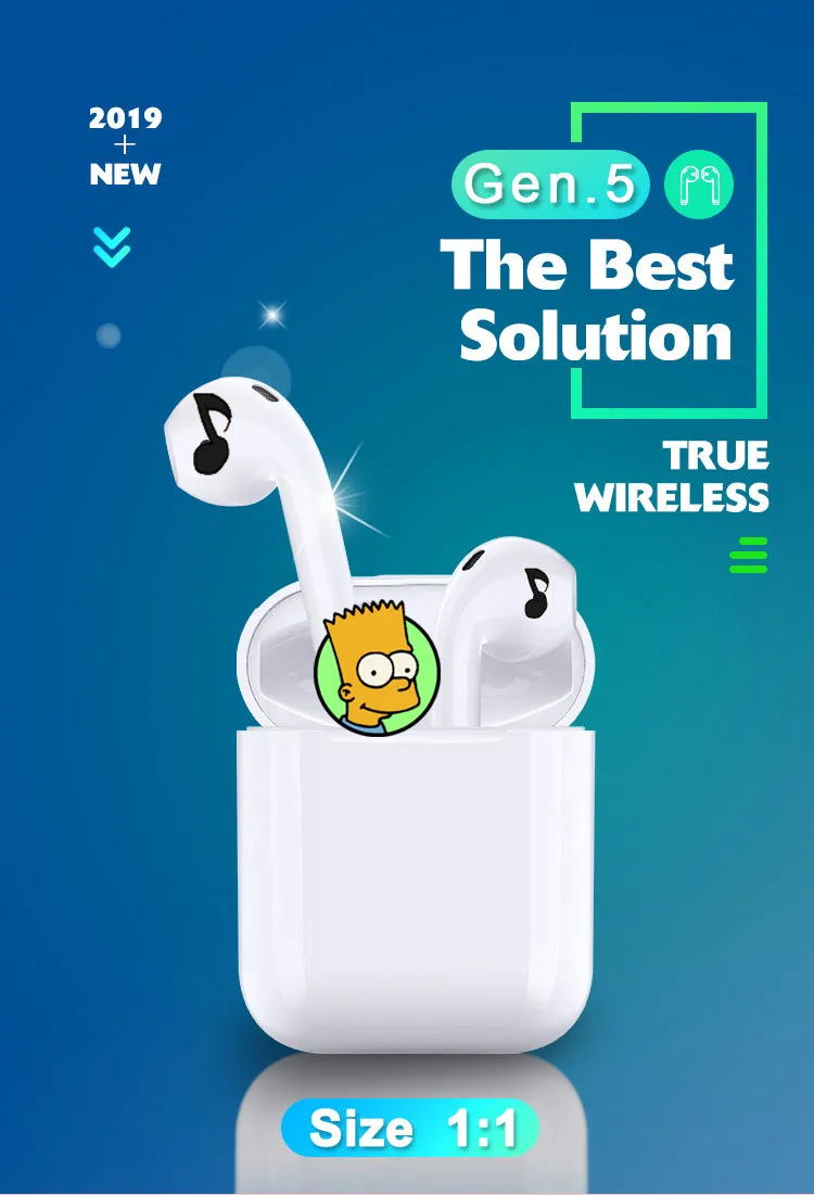 1:1 TWS беспроводные bluetooth наушники реплика для pods 2 наушники handfree шумоподавление в ухо Airplus-AI