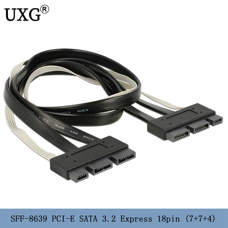 SFF 8639 PCI E SATA 3 2 Express 18pin (7 + 7 4) разъем папа 18 контактный Raid кабель для передачи данных