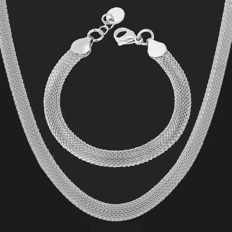 16 30 дюймов цепочка змейкой плоского плетения воротник в стиле панк браслет