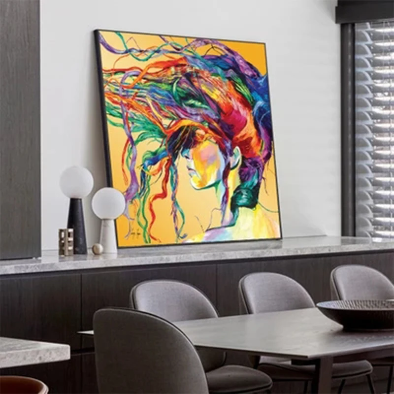 Живопись на холсте абстрактная цветная фигурка художественная живопись портрет