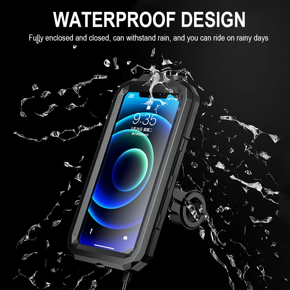 

Phone Case Bike Motorcycle Handlebar Rear View Mirror Mount 360 Degree Rotation Motorbike Waterproof Scooter Phone Stand