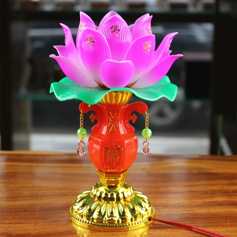Новинка 2022 светодиодный светильник в виде лотоса золотого буддистская лампа