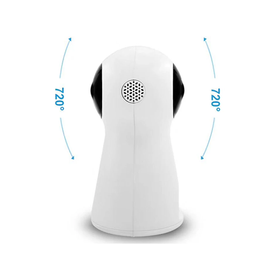 Панорамная камера рыбий глаз с двумя объективами 2 мегапиксельная Беспроводная ip