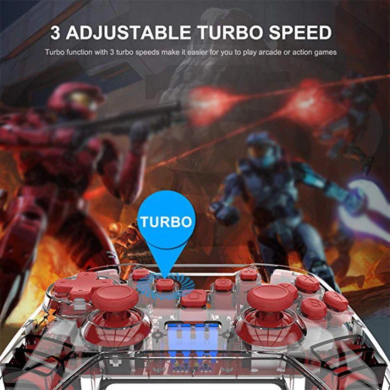 Беспроводной Bluetooth-контроллер геймпад для Nintendo Switch Pro Crystal Shell триггер джойстика