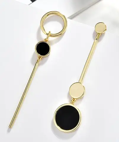 Серьги ZHEGUOYAOLU геометрические черные