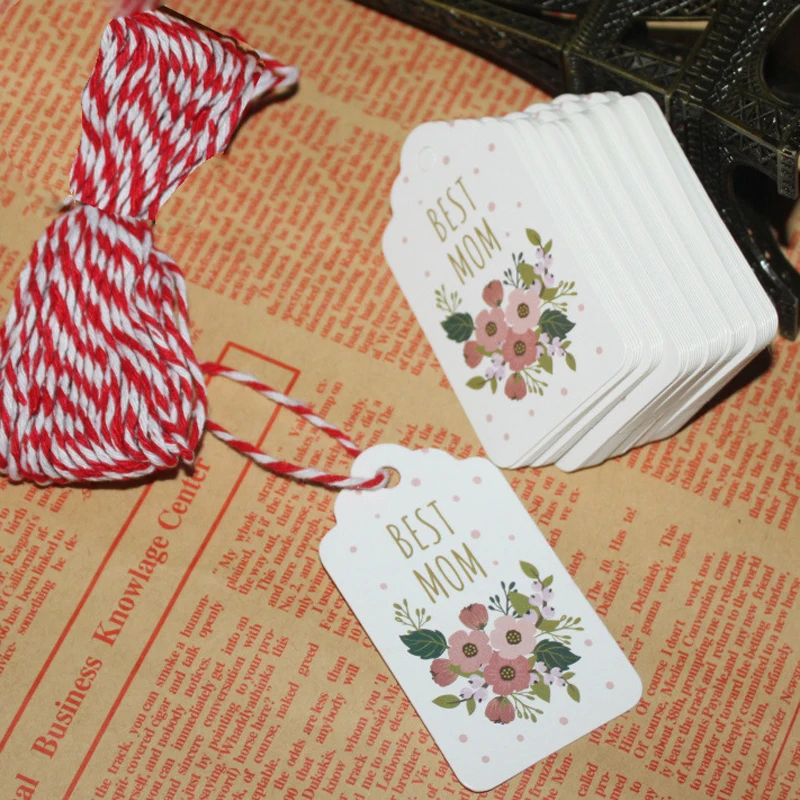 8-Best MOM 50 шт. Noel бумажные бирки Merry Christmas Tree орнаменты DIY ремесленные этикетки рождественские Natal Noel рождественские украшения для дома год - Цвет: 8-Best MOM