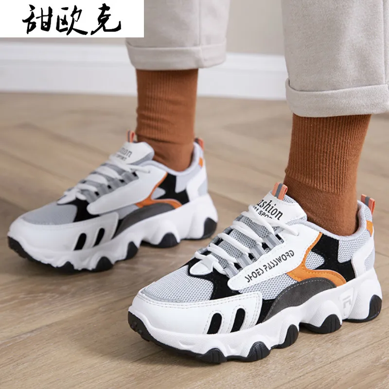 

Кроссовки женские сетчатые на шнуровке, дышащие, Вулканизированная подошва, удобная прогулочная обувь, повседневные, весна-осень 2021