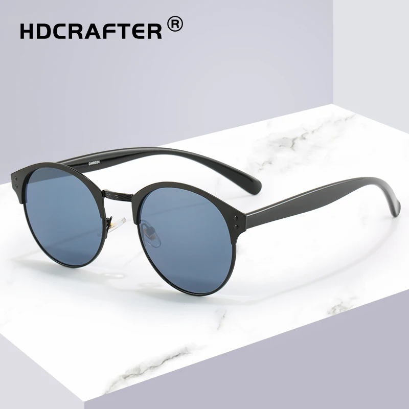 Винтажные круглые женские солнцезащитные очки с металлической оправой линзами