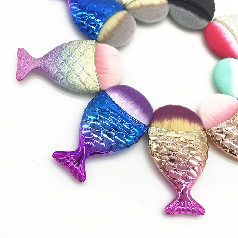 1 шт. кисти для макияжа в виде русалки милые рыбьего хвоста пудра основа румяна