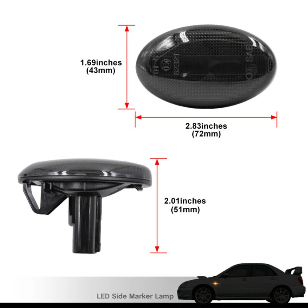 

2pcs Side Fender Marker Light Smoked Lens 84401SA001 Durable Practical