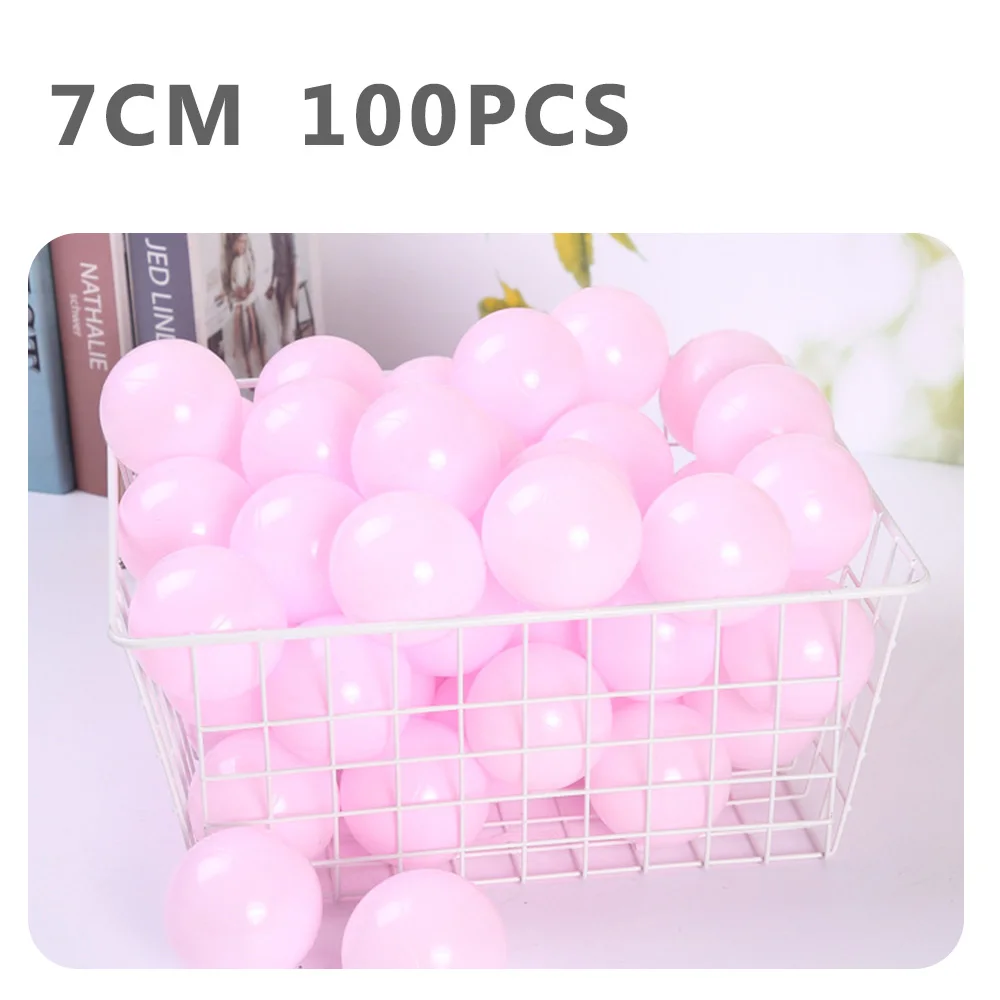 WJ3709MKLF Экологичный красочный мяч, мягкий пластиковый морской шар, прозрачные игрушки для купания, мяч для снятия стресса, детские игрушки для улицы, 100 шт., 7 см - Цвет: WJ3709MKLF
