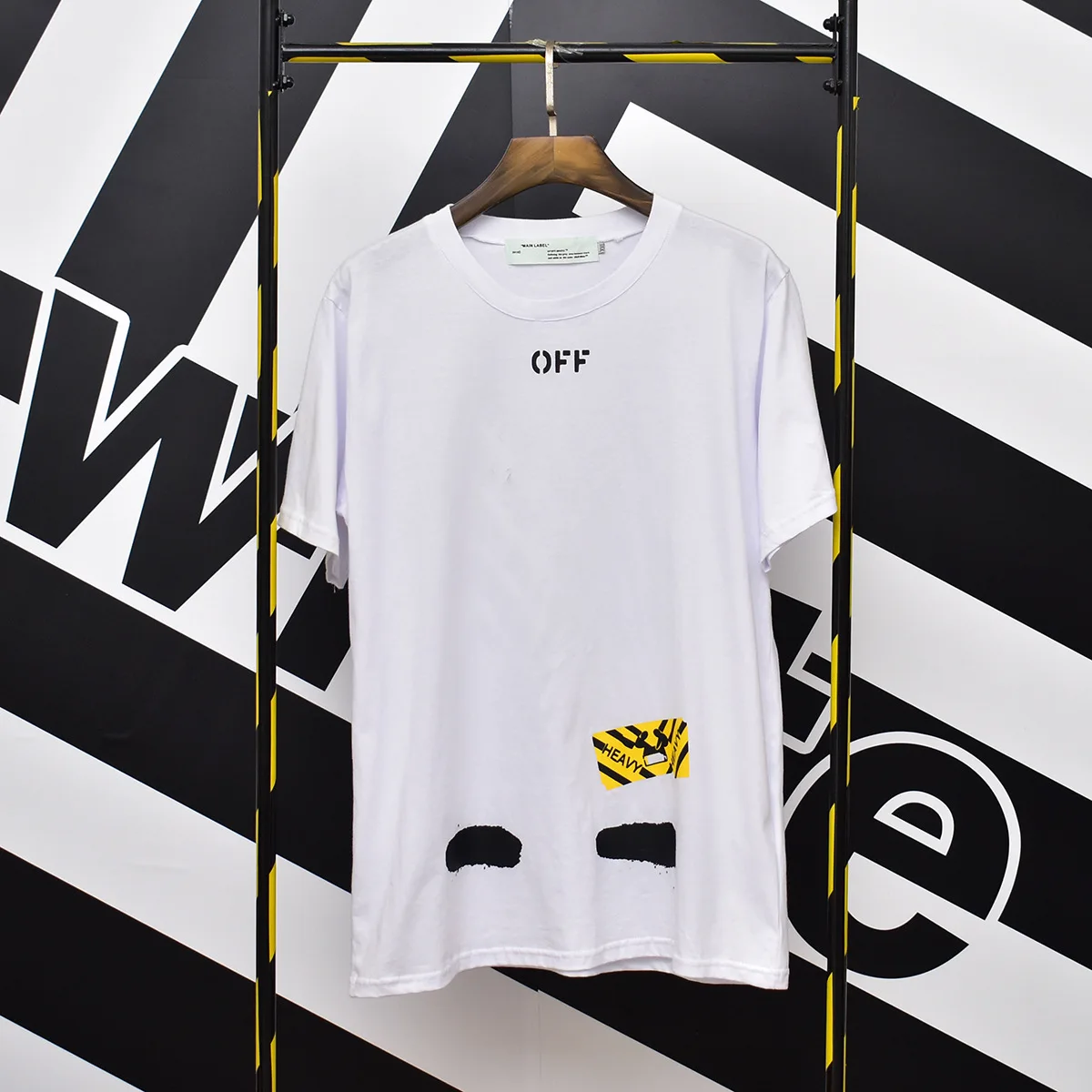 

Guochao off black basic ink jet graffiti splash tiger stripe white couple's Short Sleeve T-Shirt