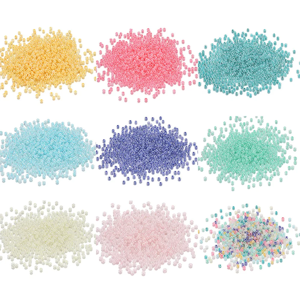 

DIY beaded glass rice beads small rice beads macarone glass beads 2mm spacing beads jewelry materials accessories