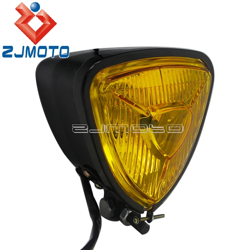 Треугольная фара в стиле ретро для мотоцикла 12 В универсальная Harley Honda Chopper Bobber Cafe