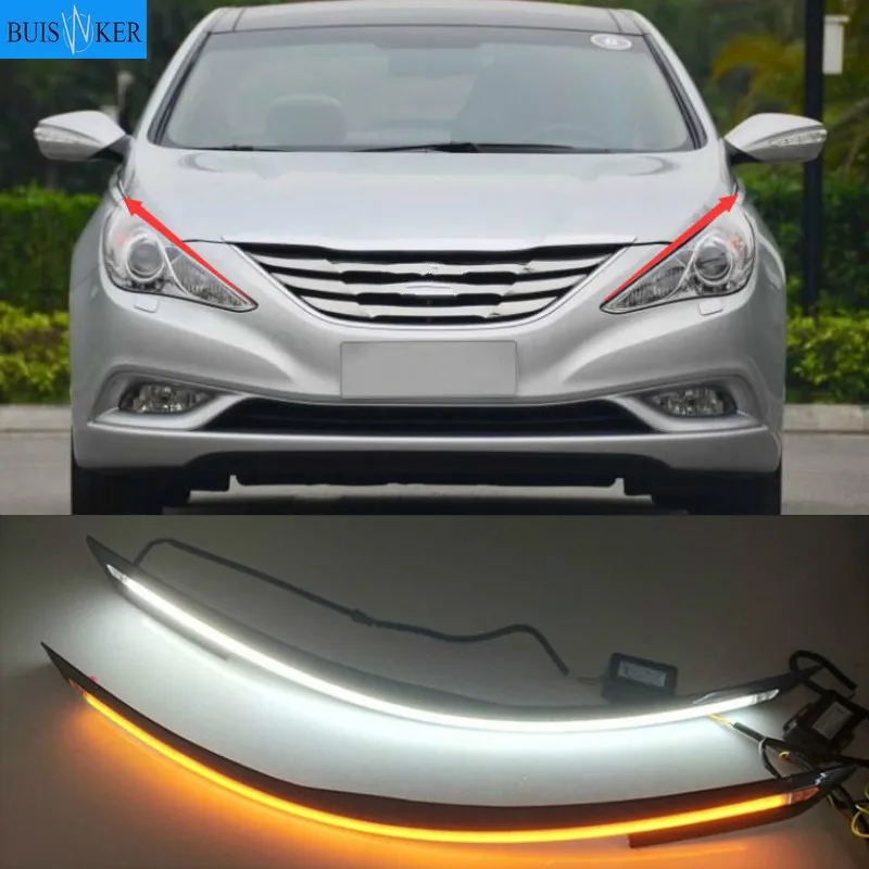 

Автомобильные светодиодные дневные ходовые огни, 1 пара, 12 В, для Hyundai I45 Sonata 2011 2012 2013 2014, 8 противотуманных фар