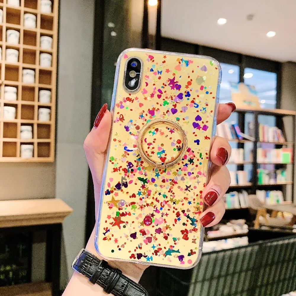 Блестящее кольцо с блестками для huawei P30 Pro, чехол для huawei P20 Lite mate 20 pro Y9 Y7 Honor 20 Pro10I, задняя крышка для телефона