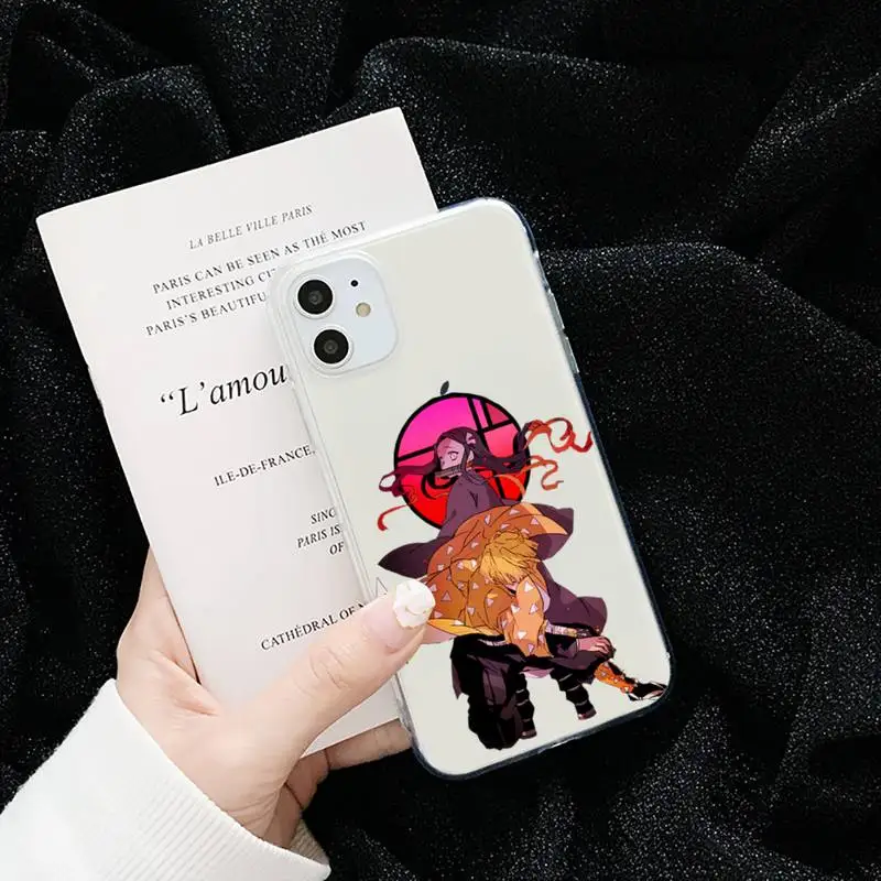 

Demon Slayer Japan anime Phone Case Transparent for iPhone 6 7 8 11 12 s mini pro X XS XR MAX Plus cover funda shell