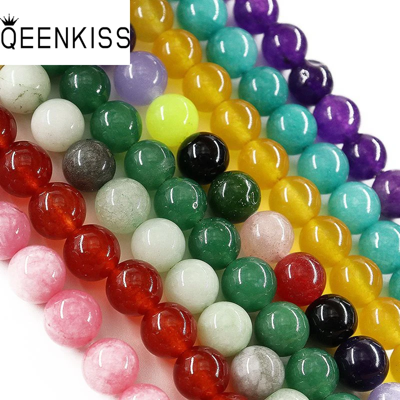 

QEENKISS LB965 2021 10mm Natural Stone Jewelry DIY Making Accessories Bracelet Necklace Colorful Round Exquisite Loose Beads