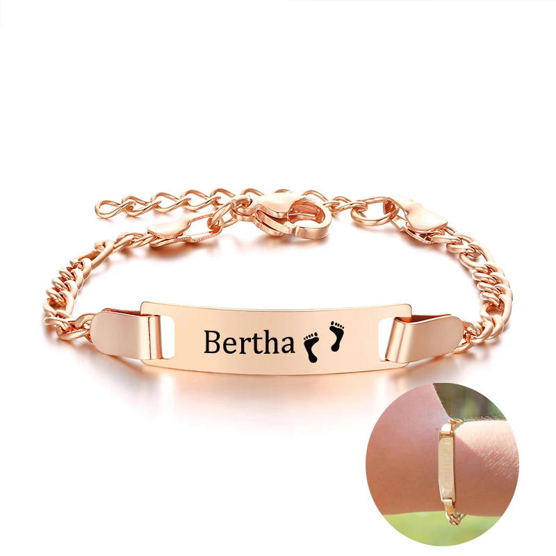 

Baby Girl Bracelet Toddler Stainless Steel Personalized Boy Custom Name Bracelets For Gift Ideas