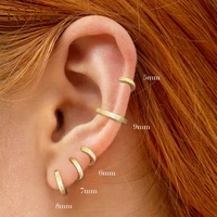 roxi minimalism pendientes round glossy hoop earrings for women cartilage kolczyki 925 sterling silver fine jewelry 56789mm