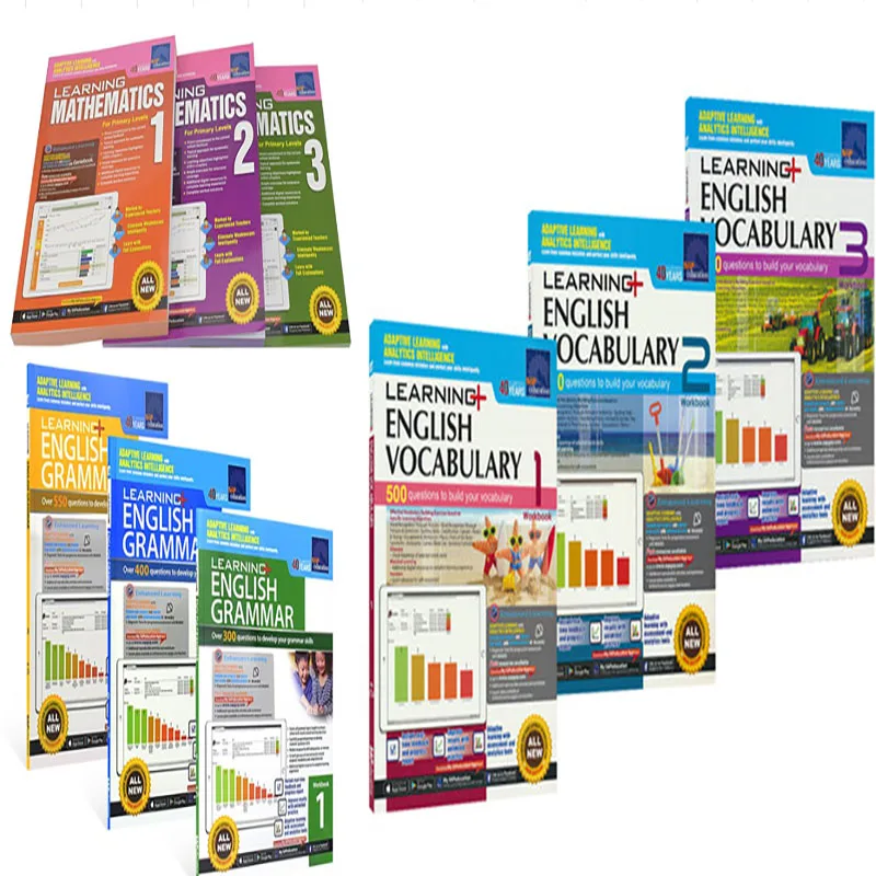 SAP Learning Mathematics Singapore  Primary School Grade 1~6 Textbook 7-12 Years Old  Spanish  English Level 1-3 Cognitive