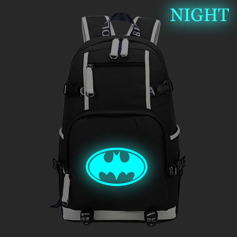 Супергерой логотип БЭТМЭН Печать Рюкзак Школьный для мальчиков и девочек