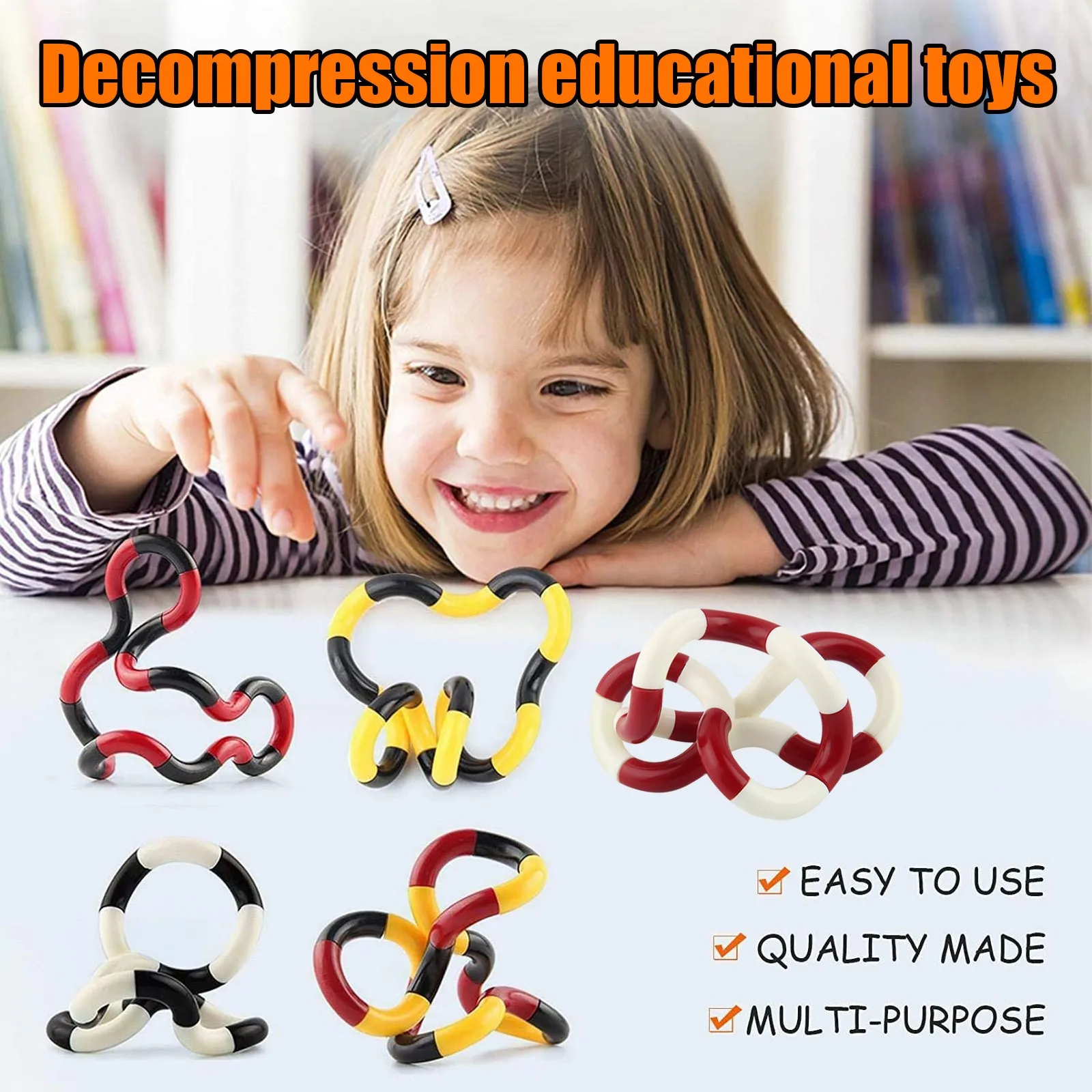 

Creative Twisted Rope Decompression Toys Men And Women Sensory Toy Gifts Twisted Ring Fidget Magic Trick Rope Tangle Fidget Toy