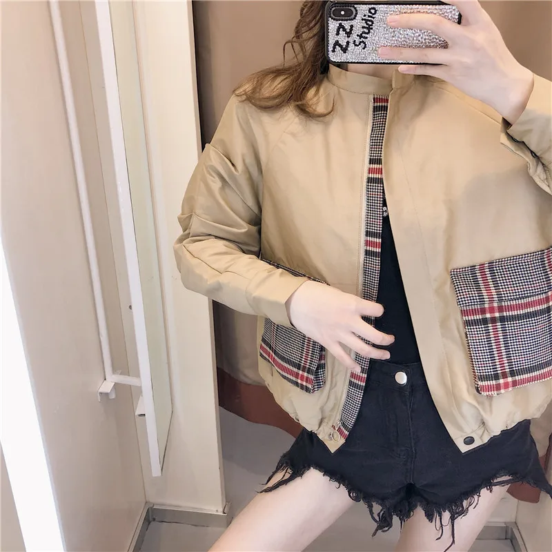 

Blue jacket jacket women's fashion Korean version loose autumn and versatile 2020 new short Baseball Jacket Top