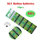 Батарейки для часов AG1, 13 мА  ч, 1,55 В, 1 кнопка, 20, 10 шт., LR 621 LR621W LR 621 SR621SW SR 621