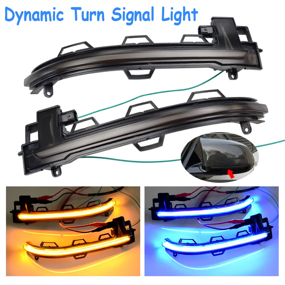 

2Piece LED Flowing Water Rearview Mirror Indicator Blinker Turn Signal Lights For BMW X3 X4 X5 X6 F25 F26 F15 F16
